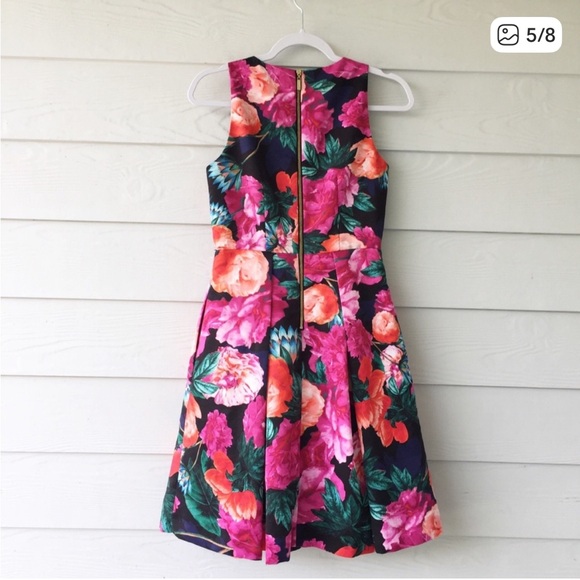 Eliza J Floral Print Faille Fit & Flare Dress - Picture 5 of 8